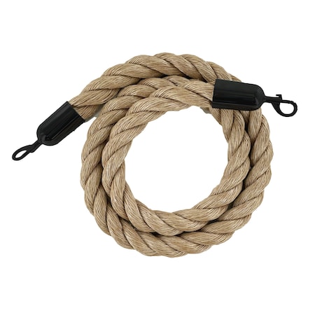 Montour Line Twisted Polyprop.Rope Hemp With Black Snap Ends 6ft.Cotton Core PPR150-60-HP-SE-BK